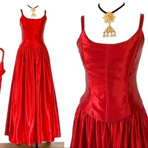 VTG Jessica McClintock Gunne sax corset satin gown
